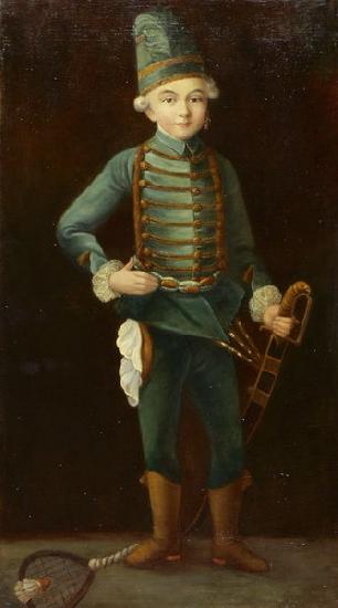 Friedrich August von Kaulbach Portrat eines Jungen in Husarenuniform oil painting image
